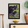 Black Bears Black Framed Wall Art Print, Bear Home Decor | eBay