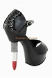 PLEASER Lipstick Shaped Rhinestone Corset Back Platform Novelty Heels ...