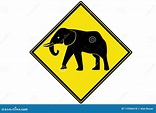 An elephant warning sign stock illustration. Illustration of isolated ...