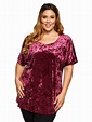 Xehar Women's Plus Size Stylish Smooth Crushed Velvet Tunic Blouse Top ...