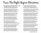 Twas the night before Christmas full poem, Typography Art, child ...