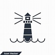 lighthouse icon logo vector illustration. lighthouse symbol template for graphic and web design ...