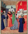 Image of Harl 4380 f.22 Death of Queen Anne of Bohemia, wife by French ...