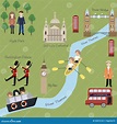 Mapa De Londres No Estilo Dos Desenhos Animados Ilustração do Vetor ...