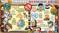 Efemérides Octubre | Efemerides octubre, Periodico mural octubre, Efemerides mes de octubre