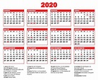 Calendario vertical 2020: descarga e imprime tu señalador