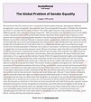The Global Problem of Gender Equality Free Essay Example