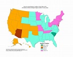 Second Most Common Religion by US State (with Colored Map)