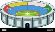 El estadio deportivo coloridos dibujos animados Imagen Vector de stock ...