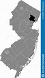 Mapa De Ubicación Del Condado De Essex De Nueva Jersey Usa Ilustración ...