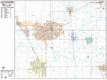 Visalia California Wall Map (Premium Style) by MarketMAPS