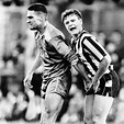 Actor/footballer Vinnie Jones grabbing the testicles of opposing player ...