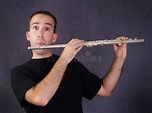 Man Playing Flute stock photo. Image of play, band, professional - 11199828