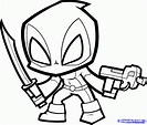 Chibi Deadpool Coloring Pages Sketch Coloring Page | Superhero coloring ...