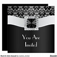 Black & white damask card Bachelor Party Invitations, Unique ...