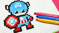 captain america pixel art : +31 Idées et designs pour vous inspirer en ...