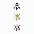 Luxury logo letter mark P with crown and royal symbol free vector ...