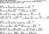 Song lyrics with guitar chords for You're My Everything - Nat King Cole ...