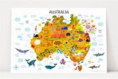 Mapa De Australia Para Niños - Mapa Fisico