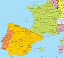 Map of Spain and France - Free Printable Maps