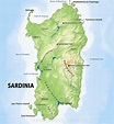Island Of Sardinia Map | Cities And Towns Map