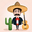Mexican mariachi character classic — Stock Vector © yupiramos #134272306
