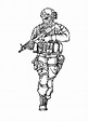 Soldado del Ejército con Pistola para colorear, imprimir e dibujar ...