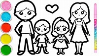 Cómo dibujar una familia para niños|How to draw a family for children ...