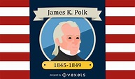 Descarga Vector De Ilustración De Dibujos Animados De James K.Polk
