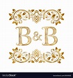 Bb vintage initials logo symbol letters b Vector Image