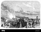 SPAIN: REVOLUTION OF 1868. /nThe burning of the garroting scaffold in ...
