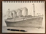 Titanic Ship Pencil Drawing
