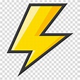 Yellow lightning artwork, Lightning Bolt Symbol , lighting transparent ...