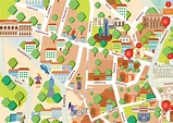 Illustrated map of Vilnius old town on Behance