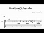 Burns Ernst - Don't Forget to Remember TAB - guitar instrumental tabs ...