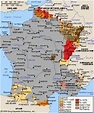 Map showing France's territorial expansion between 1601 and 1766. | Map ...