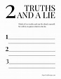 Two Truths And A Lie Worksheet Printable | Peggy Worksheets