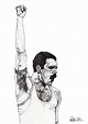 Freddie Mercury Pencil Drawing Portrait Fine Art A4 Signed - Etsy ...