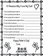 10 Reasons I Love My Dad Printable by Here Comes the Sun | TPT