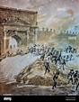 Risorgimento italiano - la breccia di Porta Pia, 20 Settembre 1870 Foto stock - Alamy