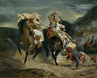 The Combat of the Giaour and Hassan Painting by Eugene Delacroix | Fine ...