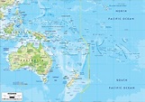 Physical Map of Oceania - Ezilon Maps