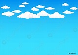 Cielo azul y nubes de dibujos animados - vector de stock 1386173 ...