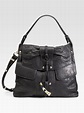Donna Karan New York Sabre Leather Shoulder Bag in Black | Lyst