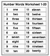 Number Words To 20 Printable - Printable Cards