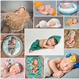 Collage De Las Fotos Recién Nacidas De Los Bebés Imagen de archivo ...