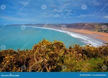 Woolacombe Devon Bay Sandy Beach E Costa Foto de Stock - Imagem de ...