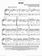 Stay (feat. Justin Bieber), (easy) sheet music for piano solo