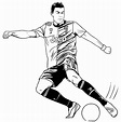 Desenhos de Cristiano Ronaldo para colorir - Bora Colorir