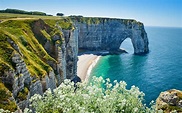 See the White Chalk Cliffs and Arches at Etretat in Normandy - Beauty ...